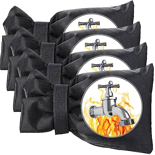 Outdoor Faucet Covers for Winter, Actgan 8.3"H x 6"W Thickened Outside Garden Faucet Socks for Freeze Protection, Reusable Insulated Faucet Covers, 4 Pack, Black - color: 4 Piece 8.3"H x 6"W Black