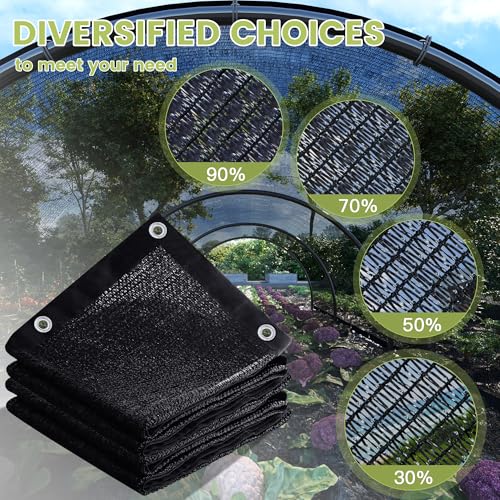 90% Patio Shade Cloth, Outdoor Sun Shade Fabric with Grommets, UV Protection for Backyards, Chicken Coop, Greenhouse, Carport, Garden, Mesh Tarp 4×8 FT, Black
