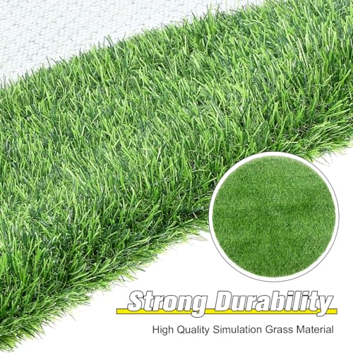 Artificial Grass Mat Round Fake Turf Tiles Realistic Grass Rug for Balcony Patio Outdoor Faux Placemats DIY Crafts and Decorations Textured Grip Backing