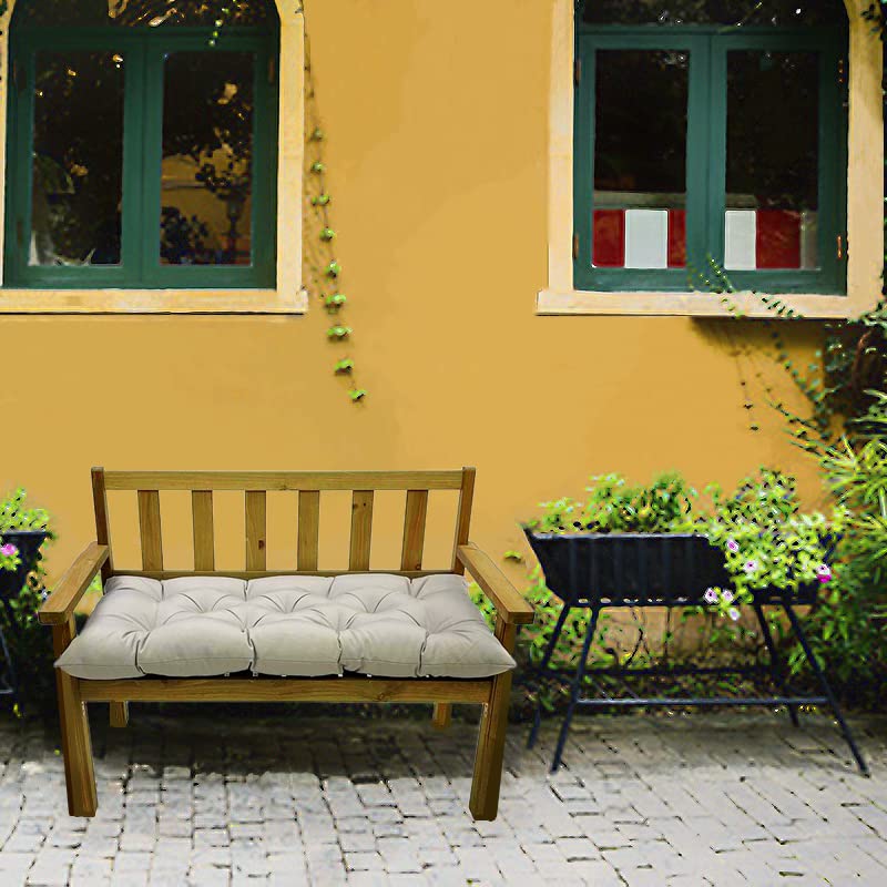 Srutirbo Waterproof Outdoor Bench Cushion, 48"x20", Swing Cushion Patio Furniture Cushions 3 Seater, for Garden Patio Furniture Lounger Bench (Light Grey, 48x20 in) - color: Light Grey