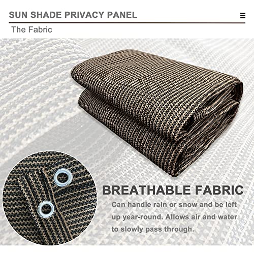 Sun Shade Privacy Panel with Grommets on 4 Sides for Patio, Awning, Window Cover, Pergola or Gazebo (Mocha Brown, 8' x 10') - color: Mocha Brown, size: 8' x 10'