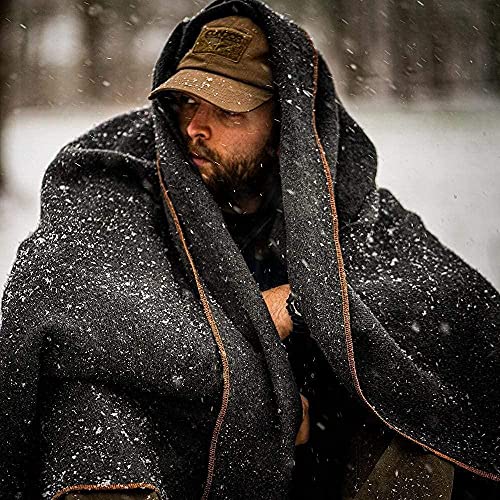 Arcturus Military Wool Blanket - Warm, Thick, Washable - Great for Outdoors, Camping, Stadium Blanket, Picnics, Travel - Car & Bushcraft Survival Kits - color: Military Gray