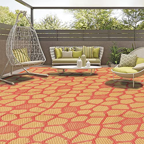 Boulder Bee Outdoor Rugs | Plastic Straw Rug | Waterproof Outdoor Camping Rugs | Quick Drying Picnic Rug | Sand Free Reversible Beach Mats | 5 x 8 Feet | 2.7 lb - color: Yellow, size: 5*8 Feet