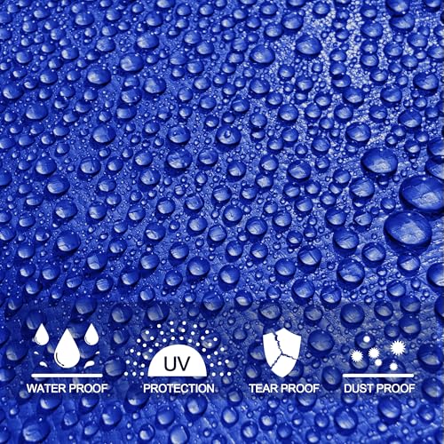 STARPYNG-7 Mil Blue 6x8 Feet Tarp-Multifunctional Blue Waterproof Tarpaulin-Waterproof, UV Resistant, Rip and Tear Resistant, Poly Tarpaulin with Reinforced Edges for Cover - color: Blue, size: 6x8FT