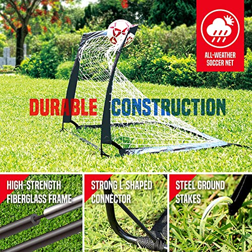 NET Playz 4ftx3ft Easy Fold-Up Portable Training Soccer Goal, 36" D x 48" W x 36" H - style: Single