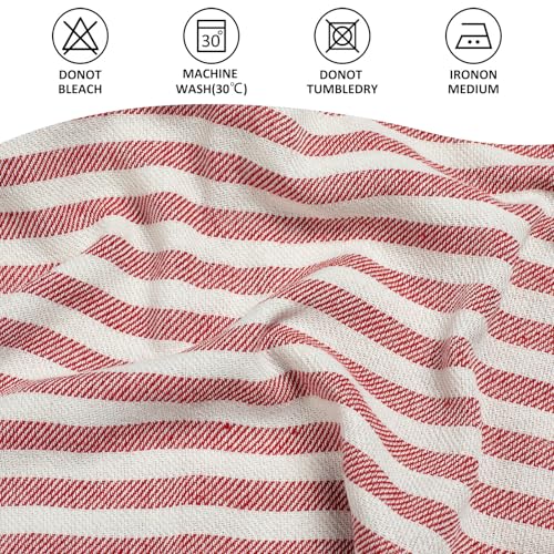 cabanana Turkish Beach Towel Oversized - 40"x70" Quick Dry Sand Free Thin Beach Towels for Adults,Extra Large Cotton Lightweigh Travel Towel for Beach Accessories (Red) - color: Stripe Red