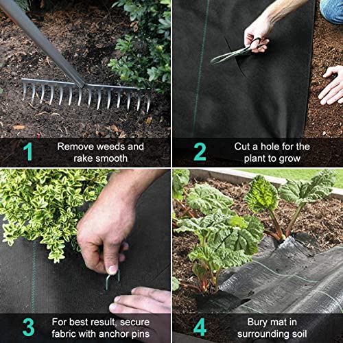 Driveway Fabric,Commercial Grade Landscape Fabric 6FT X 300FT 3.2oz Premium Ground Cover Garden Weed Barrier Fabric Heavy Duty,Woven Geotextile Fabric for Underlayment - size: 6X300 FT