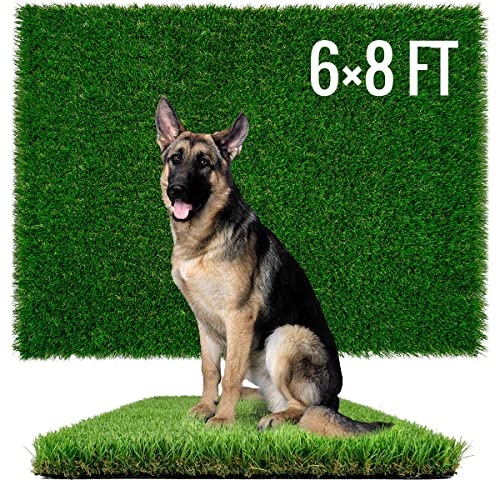 Sunturf Fake Grass for Dogs to Pee On, Artificial Turf for Dogs, Grass Pee Pad for Dogs Potty Training, Premium 6x8FT Extra Large, Indoor Outdoor Turf Grass Pad for Dogs - size: 6x8 FT