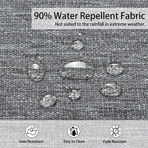 Magpie Fabrics Indoor Outdoor Waterproof Square Chair Cushion, 18" x 18" x 2.5", 2 Pack, Water Resistant Seat Cushions, for Patio Garden Office, Heather Grey - color: Heather Grey