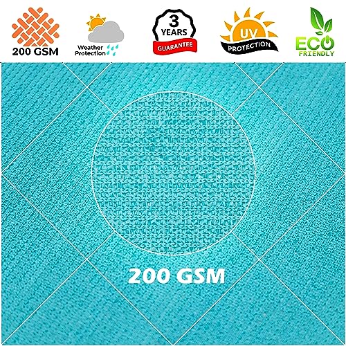Royal Shade 14' x 18' Turquoise Rectangle Sun Shade Sail Canopy Outdoor Patio Fabric Screen Awning RTAPR1418 - UPF50+ 95% UV Blockage, Heavy Duty, Water & Air Permeable (We Make Custom Size)