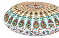 32" Peacock Mandala Bohemian Yoga Meditation Floor Pillow Cover Comfortable Home Car Bed Sofa Cushion Couch Seating Large Zipped Throw (32 inches, White Multi) - color: White Multi