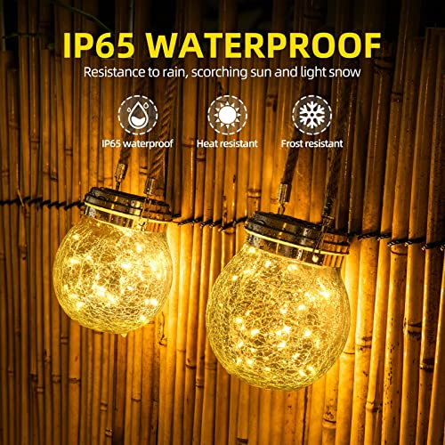ROSHWEY Solar Lantern Gifts for Women, 4 Pack Hanging Garden Decor Lights Outdoor Waterproof with 30 LED for Halloween Christmas Easter Gift - size: L Size, 4 Pack