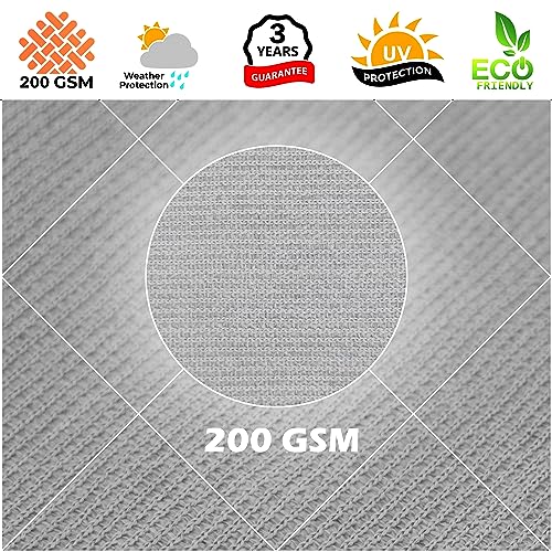 Royal Shade 8' x 12' Gray Rectangle Sun Shade Sail Canopy Outdoor Patio Fabric Shelter Cloth Screen Awning - 95% UV Protection, 200 GSM, Heavy Duty, 5 Years Warranty, We Make Custom Size