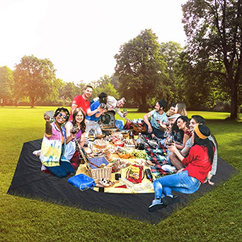 Alvantor Heavy Duty Tarp Waterproof 6'-10'-12'-15' Tarpaulin Ground Trailer with Rust Grommet Weather Resistant Cover Outdoor Camping 10 Mil Thick PE Floor Lightweight Mat - style: 10'x10'