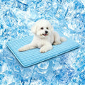 SOMOYA Dog Cooling Mat (Q-Max>0.4) Pet Cooling Pads Blanket Sleeping Kennel Mat,Ice Silk Cool Mat Pad Breathable Dog Bed Mats Beach for Large Dogs Cats (Blue, 27x22 in) - color: Blue, size: 22x27 in