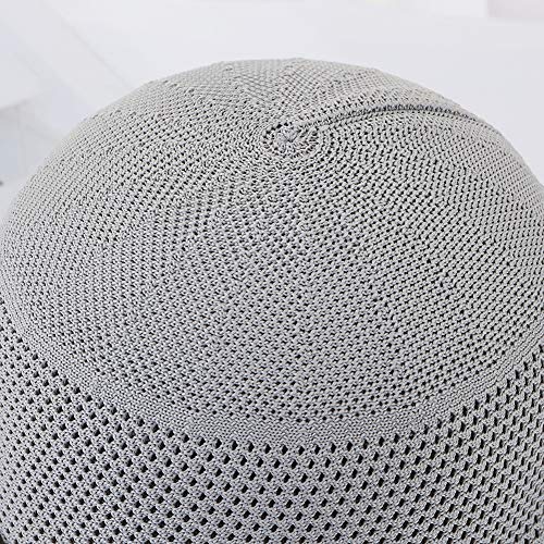 Women Mesh Sun Hats Summer Beach UV Protection UPF Packable Wide Brim Chin Strap - color: Grey