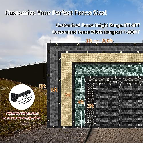 KANAGAWA 3ft x5ft Balcony Privacy Screen Fence, 90% Blockage Heavy Duty 175 GSM Fencing Mesh Net Cover for Outdoor Wall Garden Yard Backyard 40 Cable Zip Ties Included Black - color: Black, size: 3 x 5