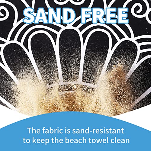 2 Pack Lightweight Thin Beach Towel Oversized 71"x32" Big Extra Large Microfiber Sand Free Towels for Adult Quick Dry Travel Camping Beach Accessories Vacation Essential Gift Black Mandala Elephant - color: 2 Pack Black Mandala Elephant