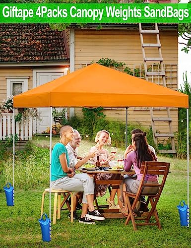 120LBS Extra Large Heavy Duty Canopy Weights Sand Bags for Ez Pop Up Canopy Tent Gazebo Outdoor Instant Sun Shelter Patio Umbrella, Upgraded 5 Magic Sticks,2 Nylon Handles and Storage Bag, 4Pack - style: 4packs Blue