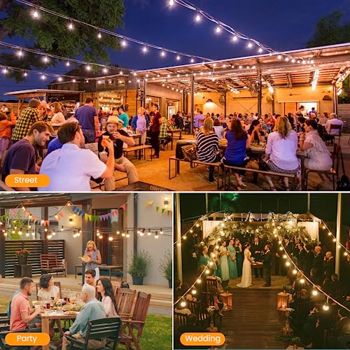 Bdrofn 200FT Solar String Lights Outdoor Waterproof, Solar Patio Lights with Remote Control & 60+2 Dimmable ST38 Edison Bulbs Shatterproof,Solar Powered String Lights for Outside Garden Backyard - size: 200FT