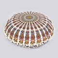 Indian Consigners Floor Cushion Covers 22" Round Mandala Ombre Zipped Ottoman Cover - color: Yellow-brown