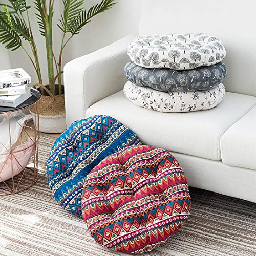 vctops Bohemian Soft Round Chair Pad Garden Patio Home Kitchen Office Seat Cushion Red Diameter 16" - color: Red, style: Diameter 16 Inch