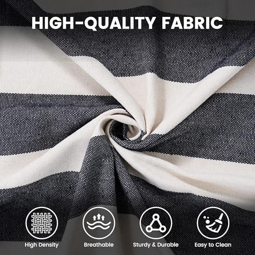 Lazy Daze Hammocks Double Brazilian Cotton Hammock, Extra Large Portable Outdoor Camping Hammock with Tree Straps & Travel Bag for Backyard Patio Poolside Indoor, 550lbs Capacity, Black & White - color: Black & White