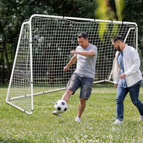 Liliful 12 x 6/10 x 6.5 ft Soccer Goal for Backyard Portable Soccer Net and Steel Weatherproof Frame Folding Goals with 6 Ground Stakes for Adults Youth Outdoor Training Competition - size: 10 x 6.5 ft