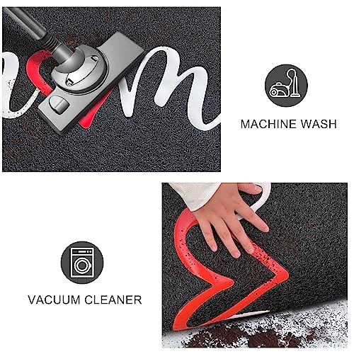 KILOCOCO Door Mat Outdoor Doormat Welcome Mat, Funny Home Mats Non-Slip Front Door Mat for Entrance, Easy Clean Indoor Door Mats for Garage, Yard, Patio, High Traffic Areas 18"x30", Black - color: Home, size: 1'6" x 2'6" (Rectangular)