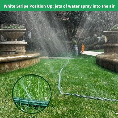 Secbulk 2026 Reinforced Sprinkler Hose & Soaker Hose for Yard - 50 FT Flat Garden Hose with Holes, Heavy Duty No-Kink Lawn Irrigation Hose (Includes Stakes, High Pressure Spray) - size: 50FT