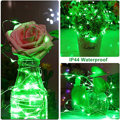 Blingstar USB Powered Fairy Lights, 2 Pack 33Ft 100 LED, Flexible Silver Wire, Mini String Lights for St. Patrick's Day/Halloween/Christmas Tree/Holiday Indoor Decoration, Green - color: Green