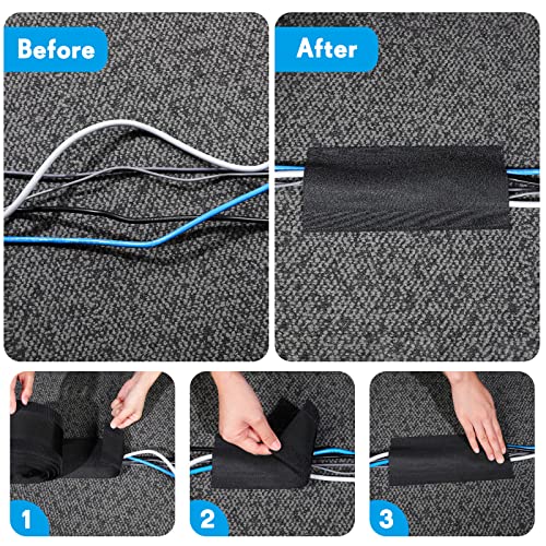 Syhood Cord Cover Floor Cable Protector Carpet Wire Cover Floor Cable Management for Office Carpet Organized and Protect(4 Inch X 30 Feet,Black) - color: Black, size: 4 Inch X 30 Feet