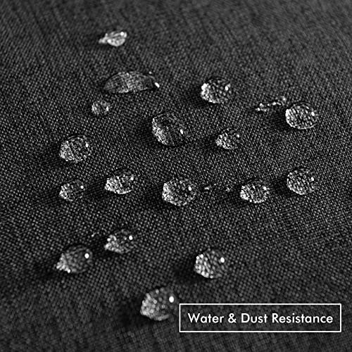 MIULEE Pack of 2 Decorative Outdoor Solid Waterproof Throw Pillow Covers Faux Linen Garden Farmhouse Cushion Cases for Halloween Tent Balcony Couch Sofa 16x16 Inch Black - color: Black, size: 16" x 16" (Pack of 2)