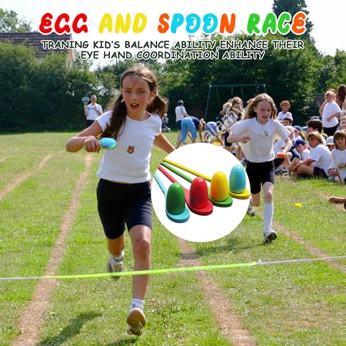 28PCS Potato Sack Race Bags, Egg and Spoon Race,Carnival Games 3-Legged Relay Race Bands, Outdoor Games for Kids and Adults (with Game Prizes & Whistles), Outside Yard Lawn Birthday Party Games