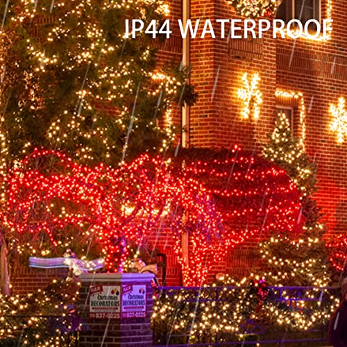 Dazzle Bright Fairy Lights Battery Operated, 2 Pack Total 40FT 120LED Silver Wire Waterproof Battery Operated String Lights, Christmas Decorations for Indoor Outdoor Bedroom Yard Decor, Red - color: Red