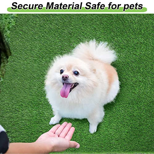 Roowest 4 Pcs Dog Grass Pee Pads for Dogs 18'' x 23'' Artificial Washable Fake Heavy Absorbency Grass Pad for Puppy Non Slip Rug Replacement Turf for Potty Training Outdoor Indoor