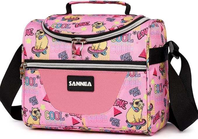 Insulated Cooler Lunch Bag 1.85gal/7L Pink Capibala Reusable Lunch Box Tote for work Picnic Camping Gym Travel - color: 7L Pink Capibala