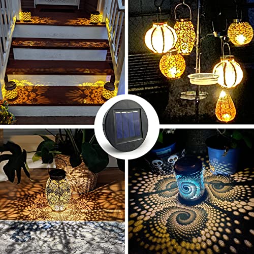 Replacement Solar Light Parts, 2 Pack Solar Lights Replacement Top, 8 lumens Solar Light Inserts for Lanterns, Waterproof Battery Box Top DIY Outdoor Garden Patio Decor, Warm Yellow, 3.15inches - size: 3.15inch 2PCS Warmwhite