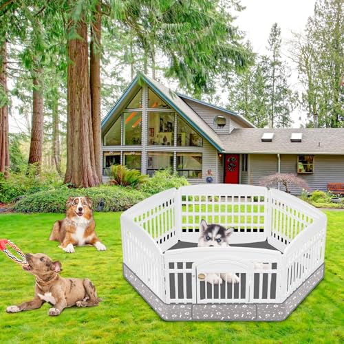 Marsui Dog Playpen Bottom Pad Fits for 36inch W and 24inch H 6 Panels Exercise Pet Dog Mat Puppy Crate Pad Reusable Washable Pet Training Pee Mat Hoop and Loop Design, Playpen Not Included (Gray) - color: Gray