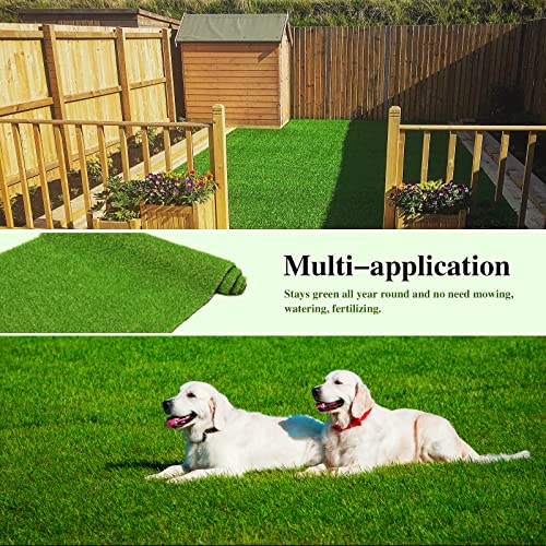 Weidear Artificial Grass 3 ft x 12 ft, 0.8 inch Fake Grass Mat, 4 Tones Synthetic Turf Rug, Indoor Outdoor Turf Grass for Dogs Pets/Patio Lawn Landscape Garden, Customized Sizes - size: 3X12ft