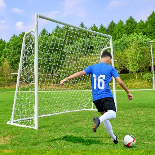 Soccer Goal 12×6, 8×6 and 6×4 FT Soccer Goals for Backyard, 2"Diameter Steel Soccer Goal for Kids and Adults Large soccer goal Powder Coated Galvanized Steel Post With Soccer Target Net for Training - style: 12'W×6'H