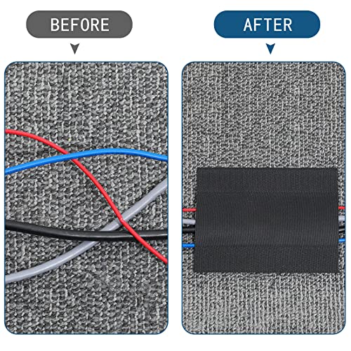 WILLBOND Carpet Cord Cover Cable Protector Floor Cover Cable Protector Management Only for Commercial Office Carpet(147.64 ft,Black) - color: Black, size: 147.64 ft