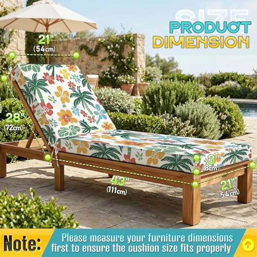 Folding Long Bench Cushion – Outdoor Cushioned Foam Pad for Pool, Patio, Beach, Lawn & Camping | Thick Padding, Lightweight & Easy to Store | Versatile Lounge Mat (2, Red Palm Floral（72X21X3in）) - color: Red Palm Floral（72x21x3in）