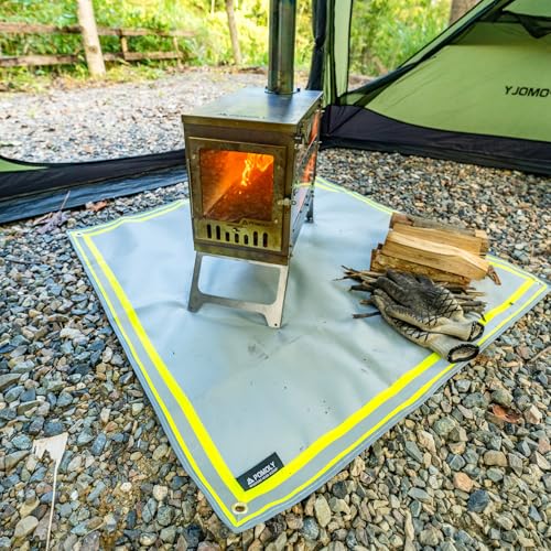 POMOLY Fire Pit Mat,Fireproof Mat Visible at Night-Great for Deck Fire Pit Base,Patio Fire Pits Pad for Outdoor Wood Burning, Wood Floor, Grass, Campsite, Lawn(39.4'' X39.4'') - size: Large
