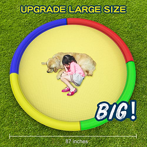 Growsland Non Slip Splash Pad for Kids and Dogs, 87'' Extra Large Splash Pad Outdoor Sprinkler for Kids, Dog Water Summer Toys Outdoor Toys for Toddlers 3-5 Kids Ages 4-8 - style: 87''Non Slip