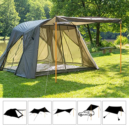 Odoland Adjustable Tarp Poles, Telescoping Aluminum Tent Poles Set of 2, Collapsible Lightweight Poles for Camping, Backpacking and Awnings - size: Thickness 1.4mm