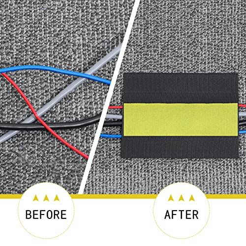 WILLBOND Carpet Cord Cover Cable Protector Floor Cover Cable Protector Management Only for Commercial Office Carpet(98.43 ft,Yellow and Black) - color: Black and Yellow, size: 98.43 ft