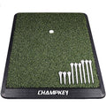CHAMPKEY Premium Synthetic Turf Golf Hitting Mat | Heavy Duty Rubber Base Golf Practice Mat | Come with 1 Rubber Tee and 9 Plastic Tees - size: M(13" x 17"), style: PRO Version