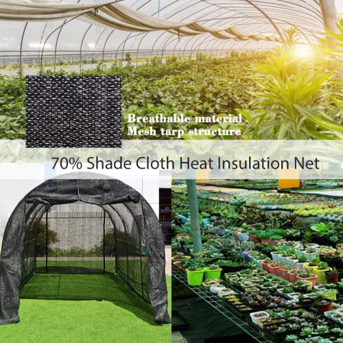 UCINNOVATE Sunblock Shade Cloth 70% Shade Net Greenhouse Covers 10ft x 10ft Fabric Mesh Tarp Sunshade Sunscreen UV Resistant Netting with Grommets for Garden Patio Lawn Plant Parking Yard or Kennel - color: 70% Shading Rate, size: 10X10FT