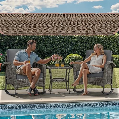 90% Shade Cloth Sun Shade Fabric Privacy Screen Shade Cover for Patio Garden Pergola Shade Cover Canopy with Gromments（Mocha 6 x 6 FT ） - color: Mocha, size: 6 x 6 FT